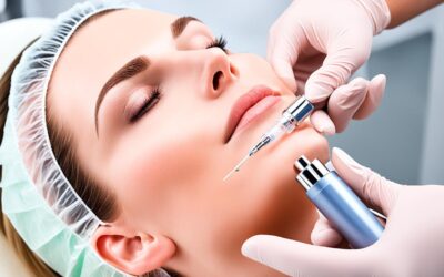 Procedimento de preenchimento facial com ácido hialurônico